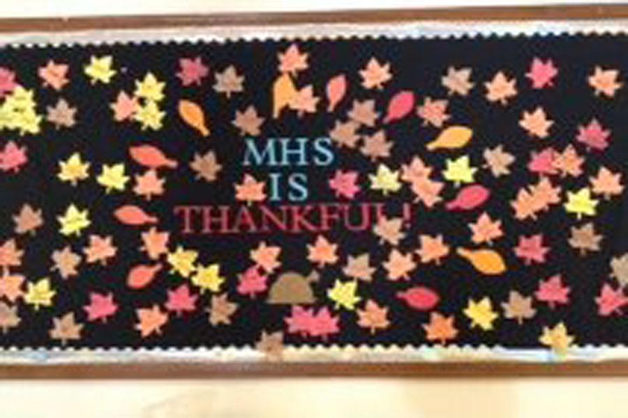 The Middletown High School SGA board reminds students to be thankful