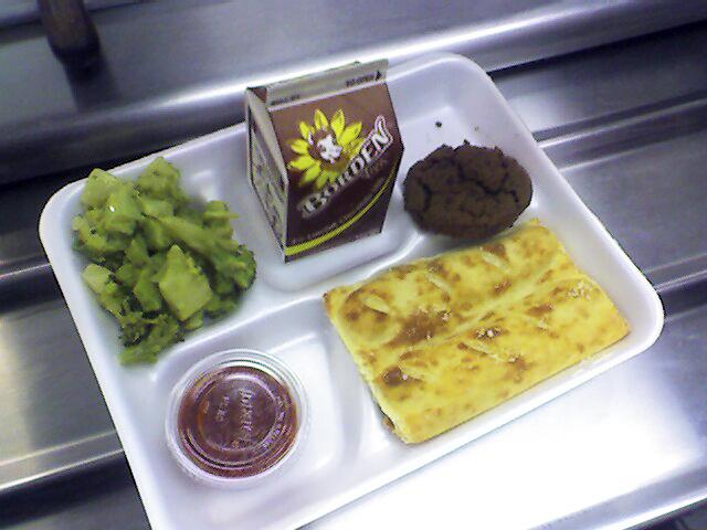 A school lunch, like those at many schools around the U.S.