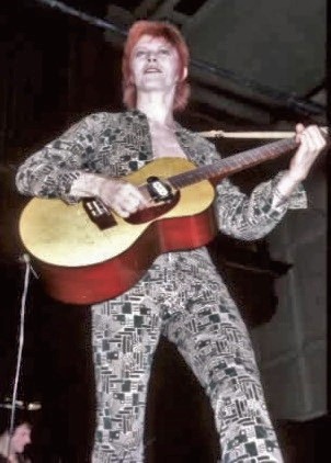 David Bowie during the Ziggy Stardust Tour. (1972 or 1973)