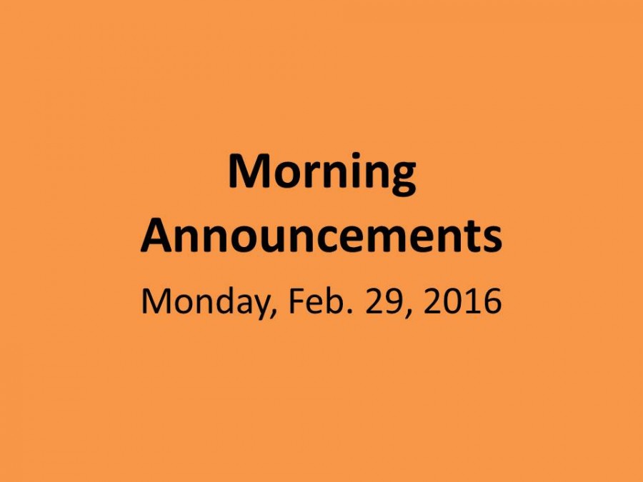 Monday, Feb. 29, 2016
