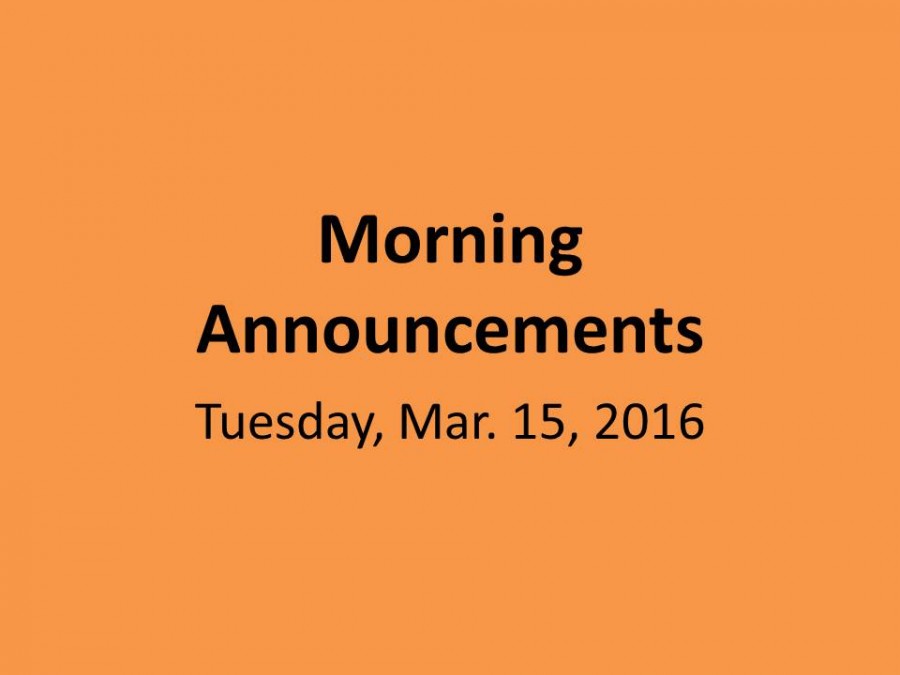 Tuesday, March 15, 2016