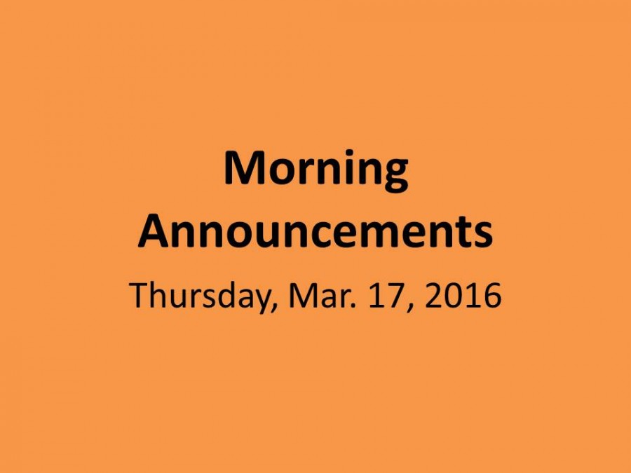 Thursday, March 17, 2016