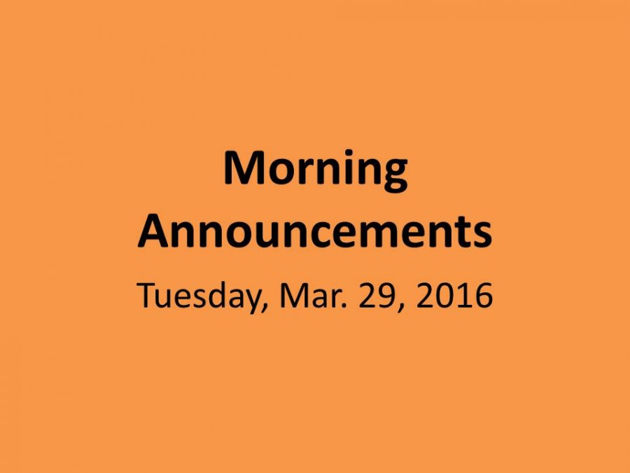 Tuesday, March 29, 2016