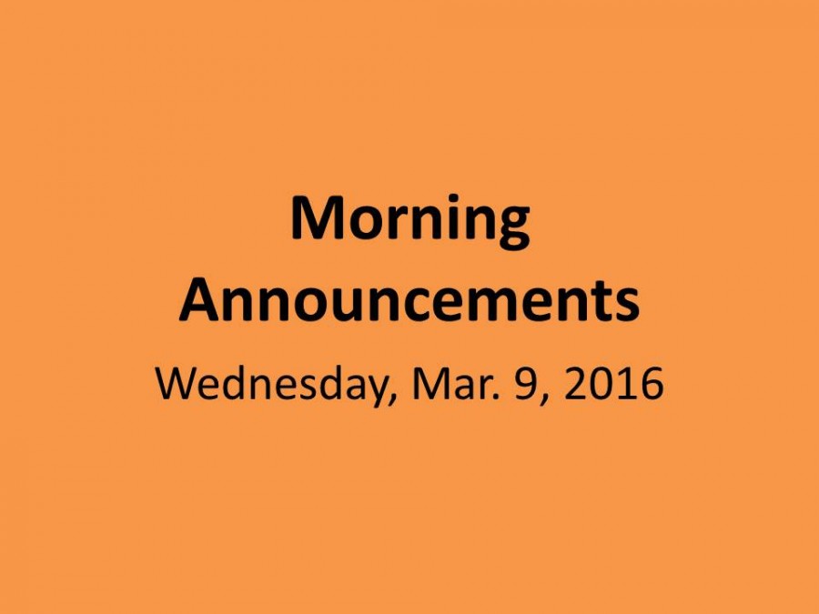 Wednesday, March 9, 2016