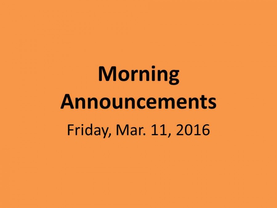 Friday, March 11, 2016