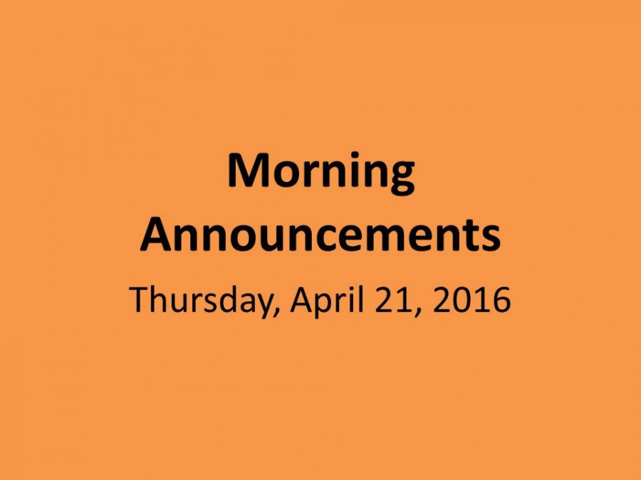 Thursday, April 21, 2016