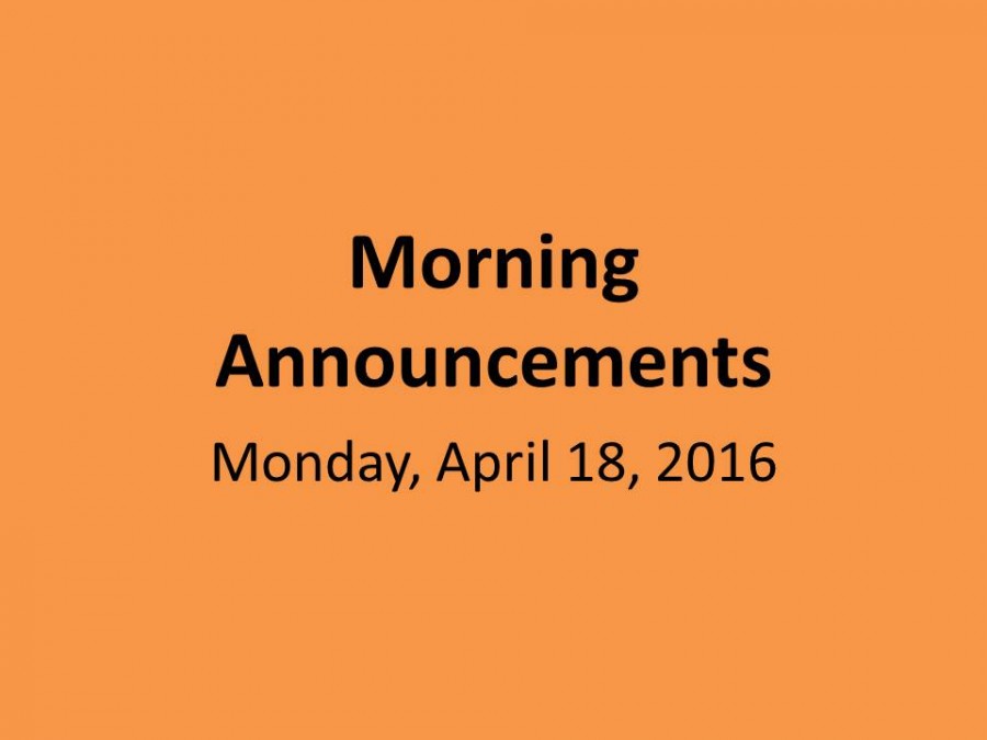 Monday, April 18, 2016