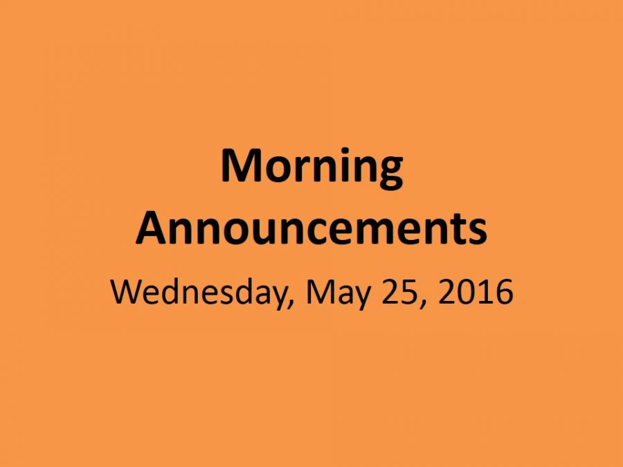 Wednesday, May 25, 2016