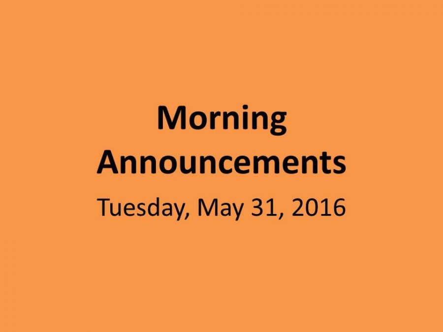 Tuesday, May 31, 2016