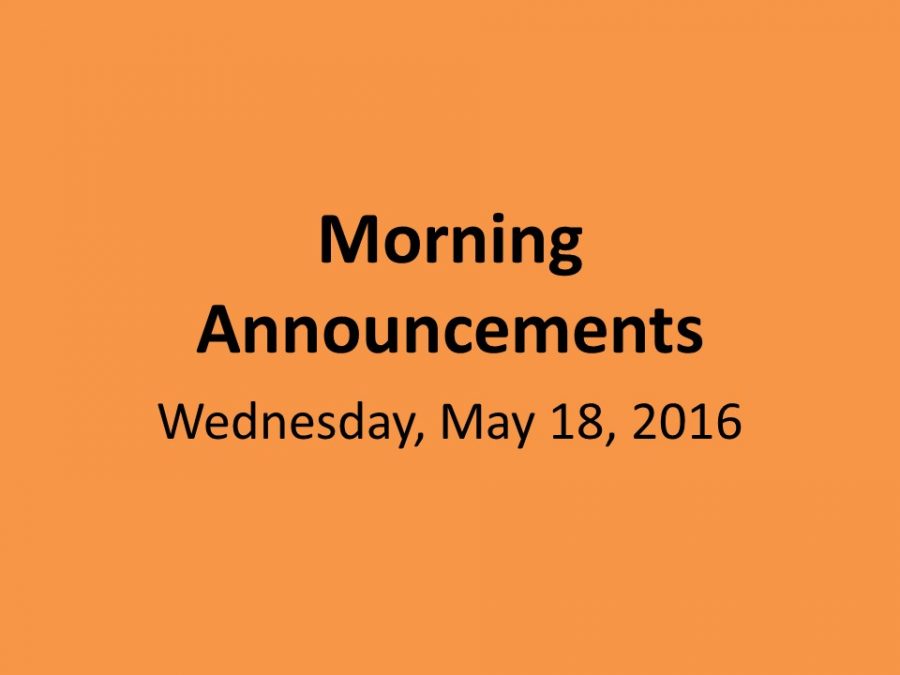 Wednesday, May 18, 2016