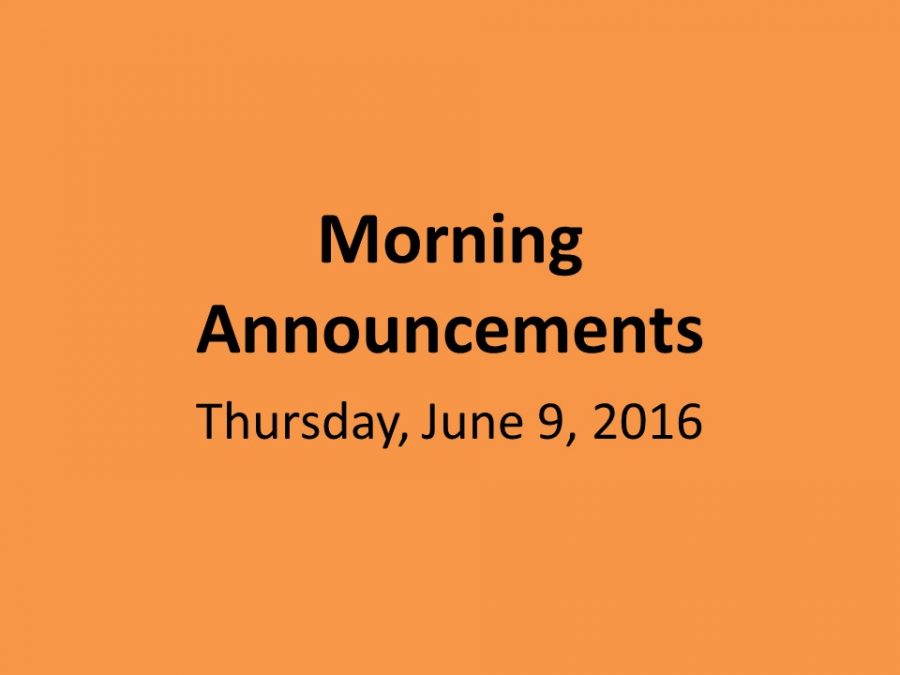 Thursday, June 9, 2016