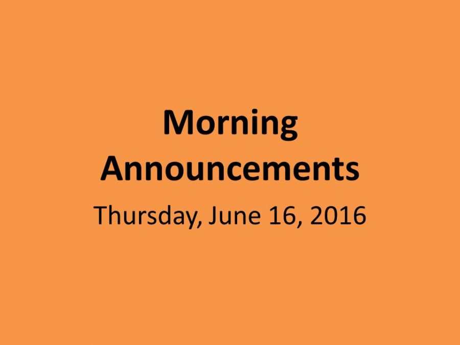 Thursday, June 16, 2016