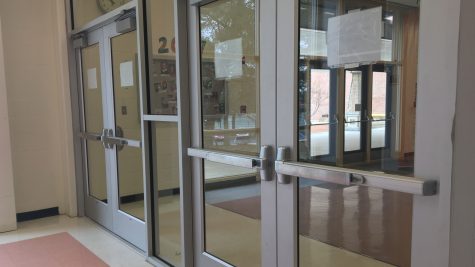 These are the two doors that were put in on the wing by the Heritage Room.