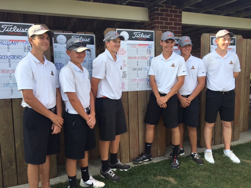 The MHS golf team shines bright in white as they bring home a win for the Knights.