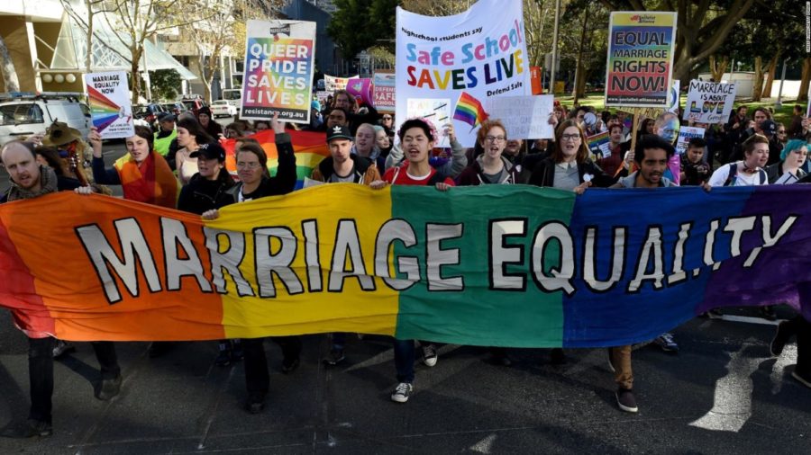 Australia marching for gay marriage rights. Photo by CNN