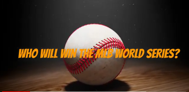 This image is the Intro scene of the piece. The video is about the MLB World Series so this intro sequence simulates the intro for a broadcast of a baseball game. 